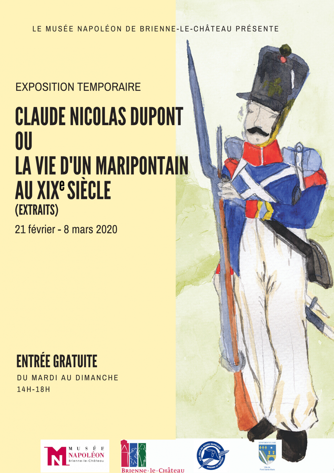 Exposition temporaire Claude Nicolas Dupont ou la vie d’un maripontain au XIXe siècle (extraits)